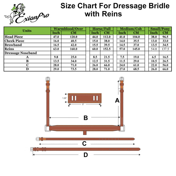 ExionPro Pressure Relief Crown Dressage Bridle with Web Reins-Bridles-Bridles & Reins