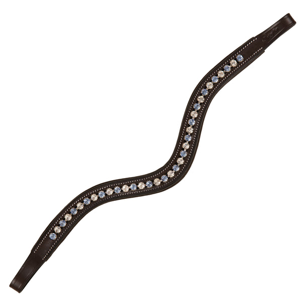 ExionPro Small Elegant Designer Blue, White Crystal Browband-Browbands-Bridles & Reins