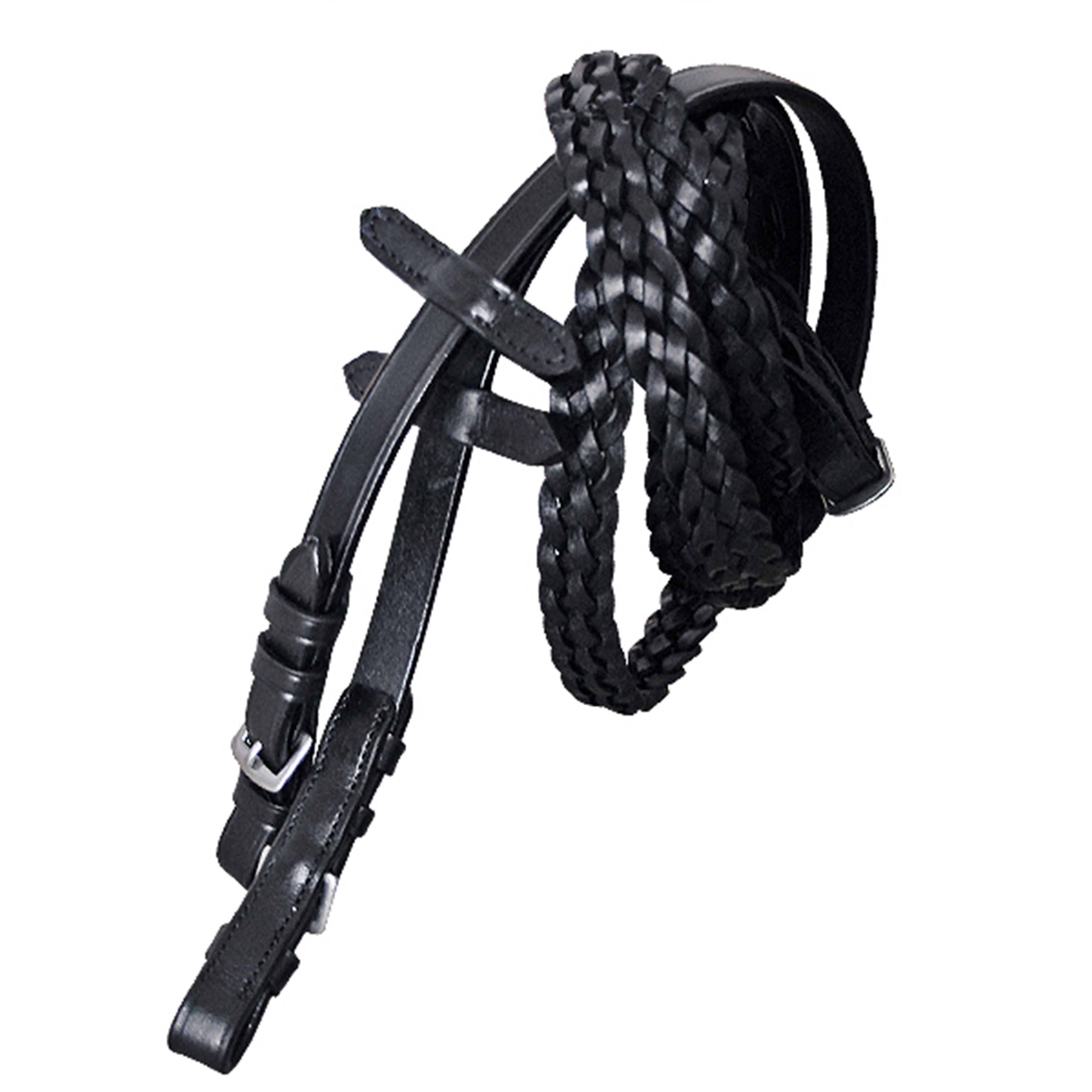  ExionPro Soft Leather Loop Reins with Hand Stops and Martingale  Stoppers, Buckle Fastening