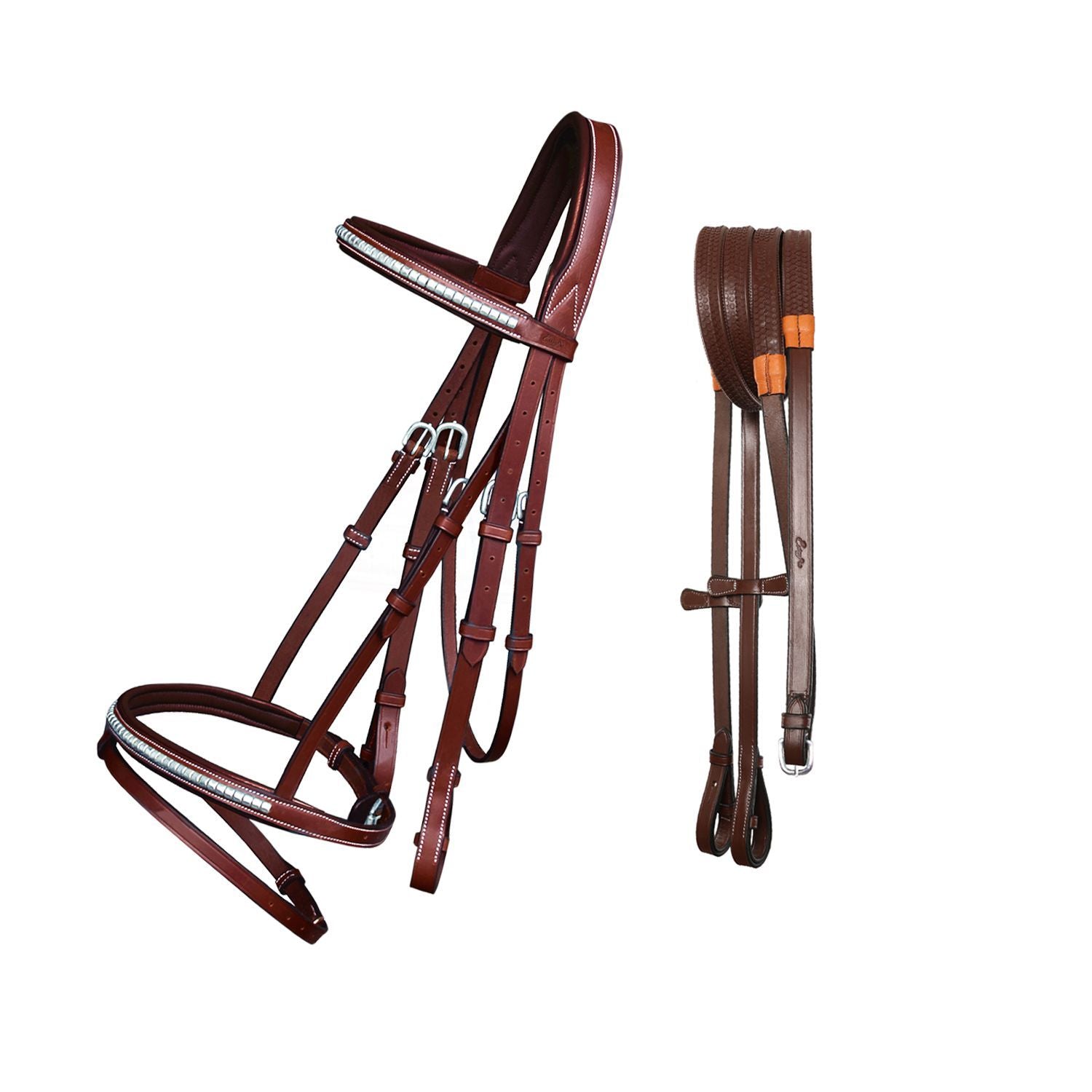 ExionPro Brass Clincher Bridle with Reins - English Bridles for