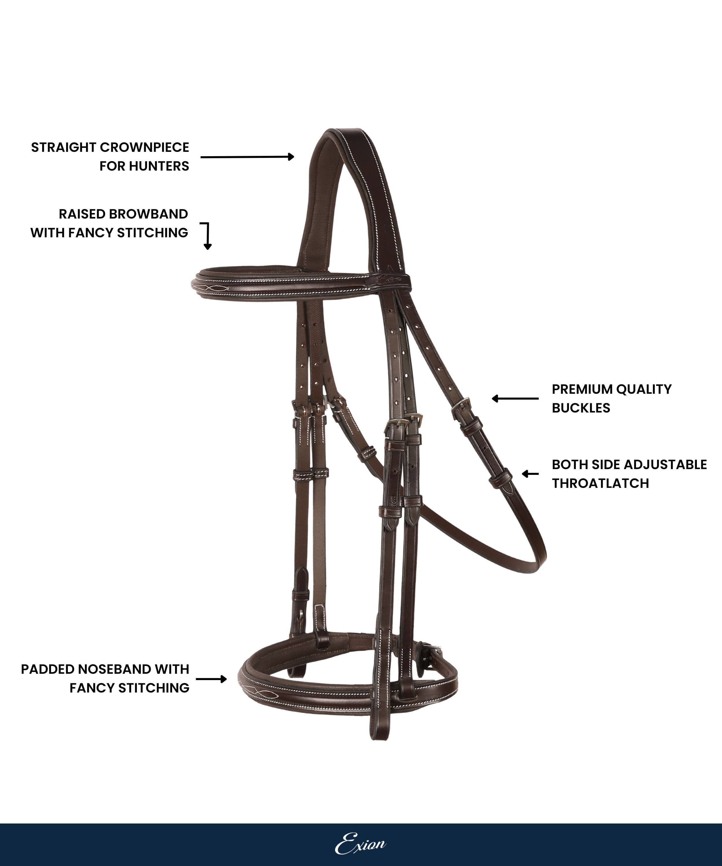 yEncase / Bridle (Black) - 構造体 ExionPro 'Hercules' Thin Noseband Padded Hunter Bridle | Hunt