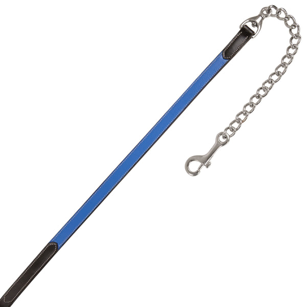 ExionPro Duo-Tone Leather Lead with Chain - Blue
