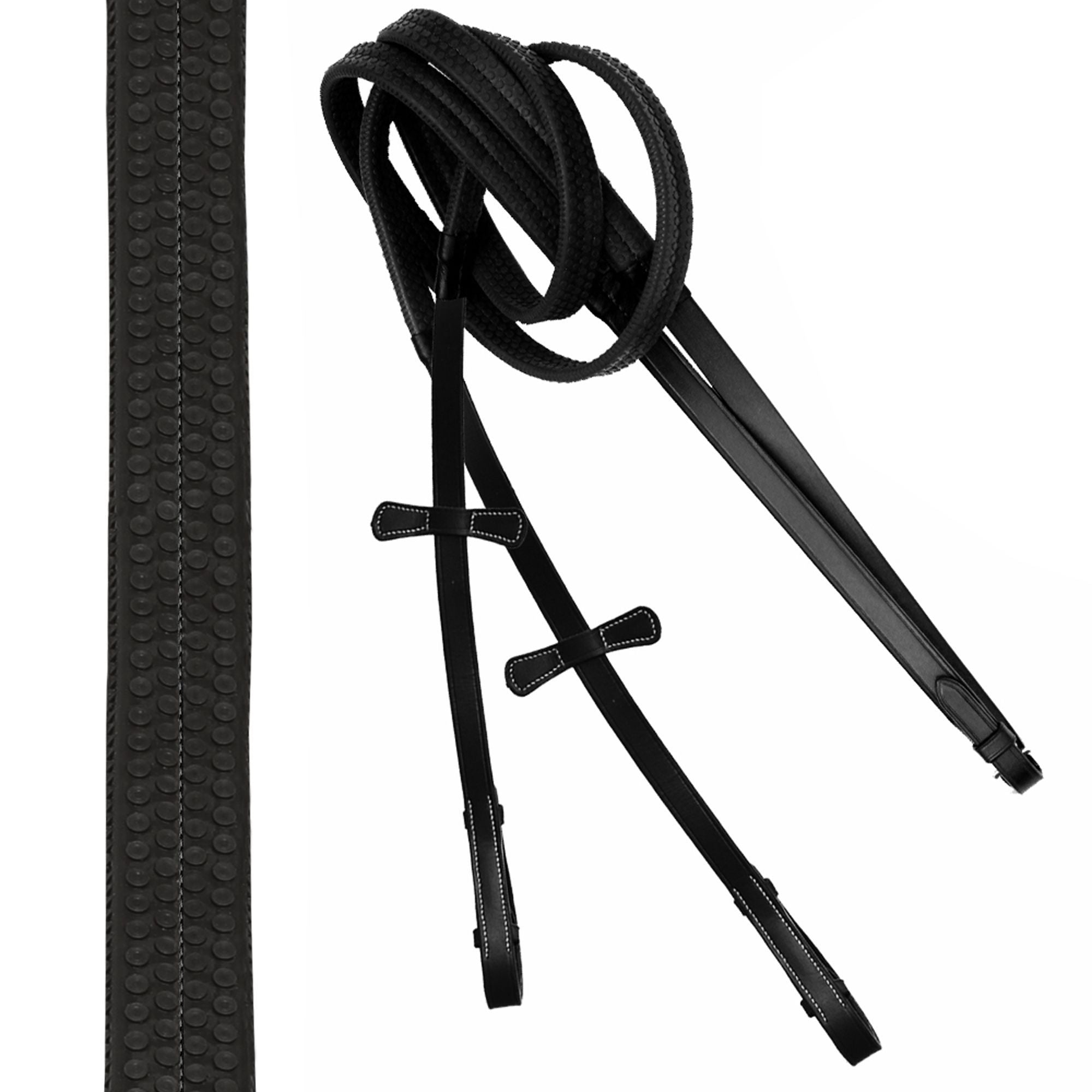ExionPro Snap Snaffle Jumping Bridle with Rubber Reins for Horse
