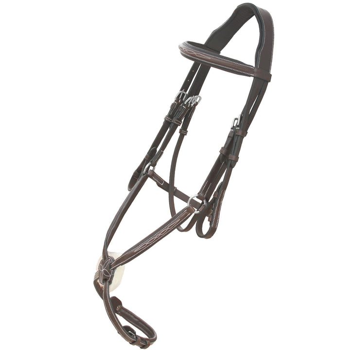 ExionPro Designer Fancy Stitched Figure 8 English Bridle With Rubber Rein-Bridles-Bridles & Reins