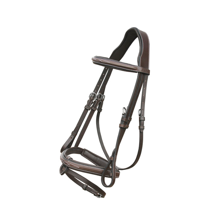 ExionPro Designer Stitched Mono Crown Piece Snaffle Bridle With Rubber Reins-Bridles-Bridles & Reins