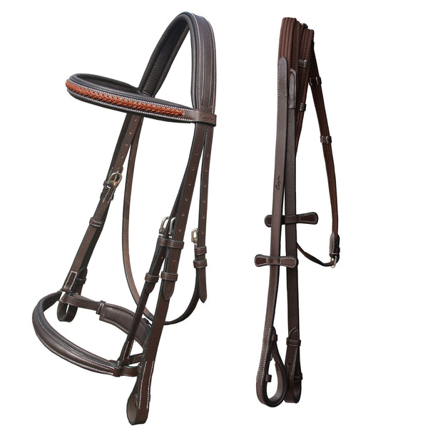 ExionPro Net Braided Browband & Dressage Bridle with Web Reins-Bridles-Bridles & Reins