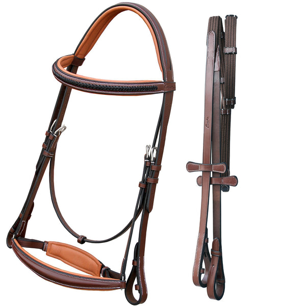 ExionPro Net Braided Browband & Dressage Bridle with Web Reins-Bridles-Bridles & Reins