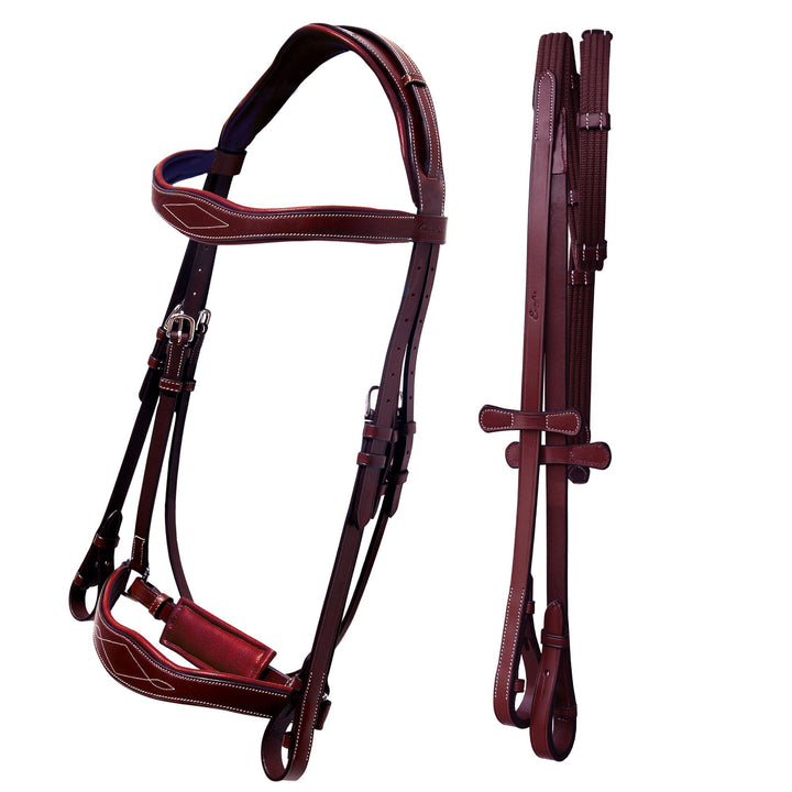 ExionPro Broad Wave Shape Designer Fancy Dressage Bridle & Web Reins-Bridles-Bridles & Reins