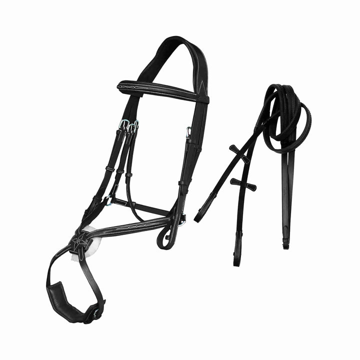 ExionPro Broad Crownpiece Designer Fully Adjustable Figure 8 Bridle with Reins-Bridles-Bridles & Reins