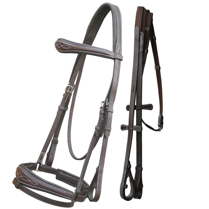 ExionPro Anatomical Dressage Bridle with Reins-Bridles-Bridles & Reins