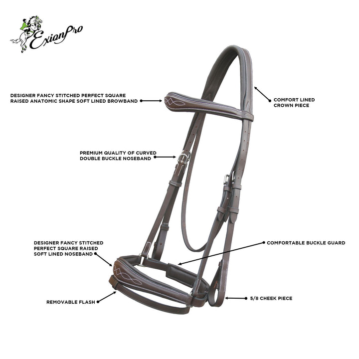 ExionPro Anatomical Dressage Bridle with Reins-Bridles-Bridles & Reins