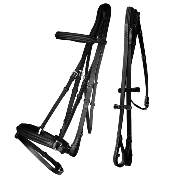 ExionPro Pressure Relief Crown Dressage Bridle with Web Reins-Bridles-Bridles & Reins