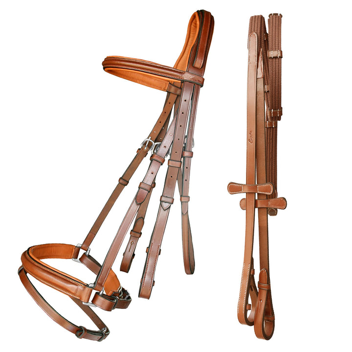 ExionPro Pressure Relief Crown Dressage Bridle with Web Reins-Bridles-Bridles & Reins