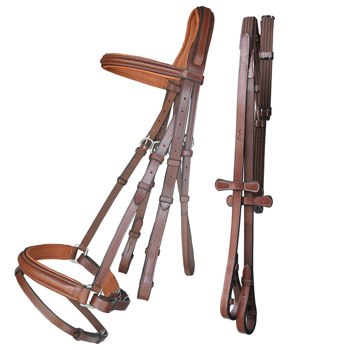 ExionPro Pressure Relief Crown Dressage Bridle with Web Reins-Bridles-Bridles & Reins