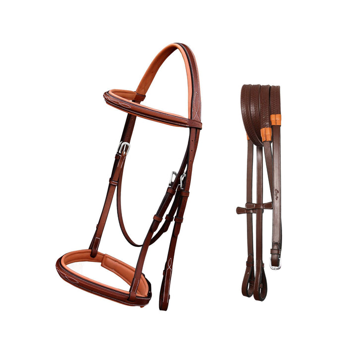 ExionPro Designer Fancy Snaffle Bridle with Rubber Reins-Bridles-Bridles & Reins