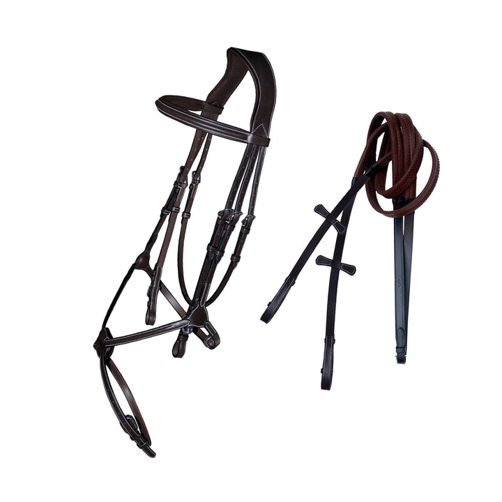 ExionPro Padded Joint Figure 8 Bridle with Rubber Reins-Bridles-Bridles & Reins