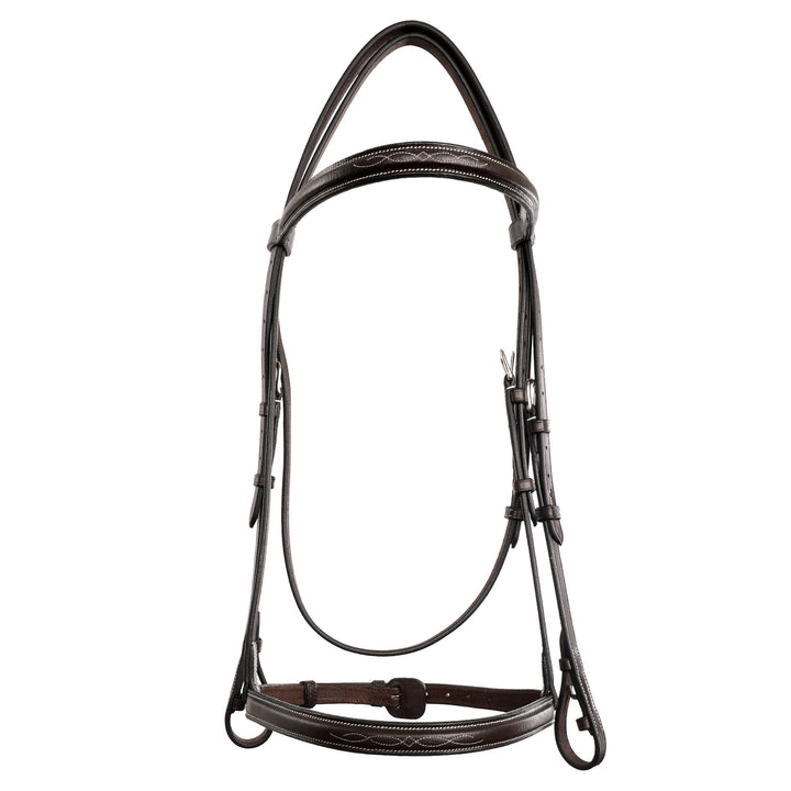 ExionPro Affordable Traditional Fancy Raised Hunter Bridle With Laced Reins-Bridles-Bridles & Reins