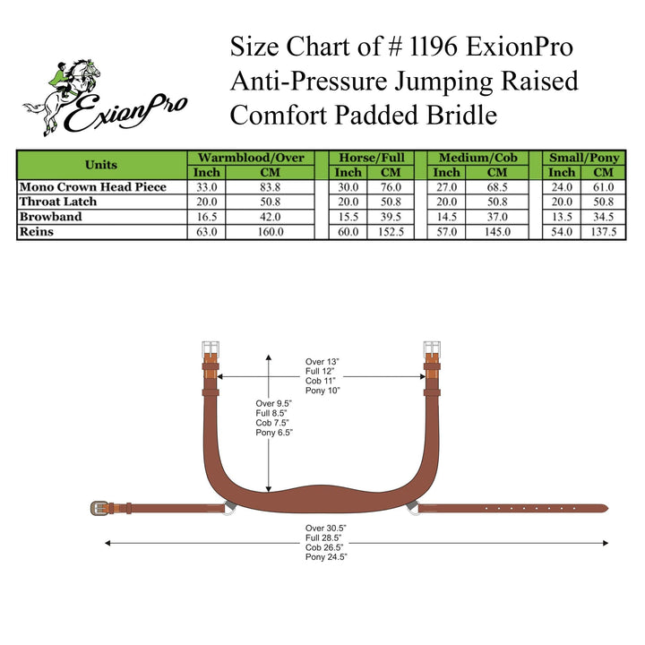 ExionPro Anti-Pressure Jumping Raised Comfort Padded Bridle-Bridles-Bridles & Reins