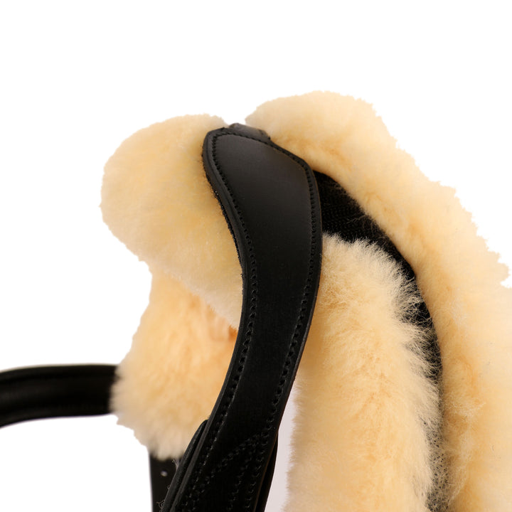 ExionPro Dressage Anti-Pressure Raised Comfort Sheep Skin Padded Bridle-Bridles-Bridles & Reins