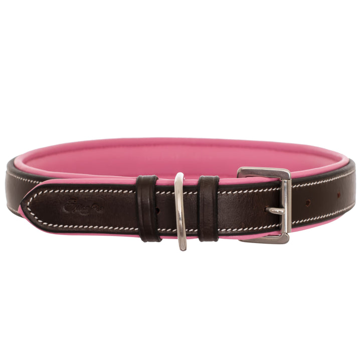 Hot Pink- Luxury Designer Monogram Empreinte Leather Dog Collar