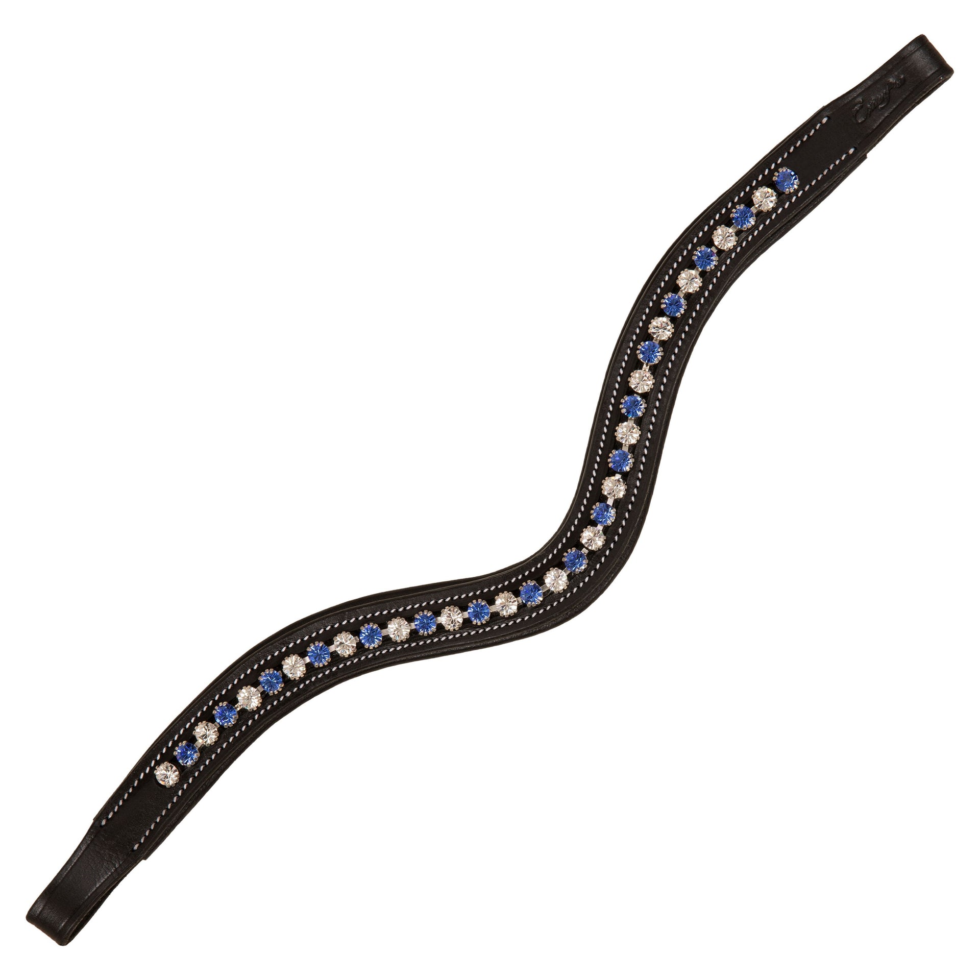 BLACK SWEEPING U SHAPED BROWBAND WITH RHINESTONE