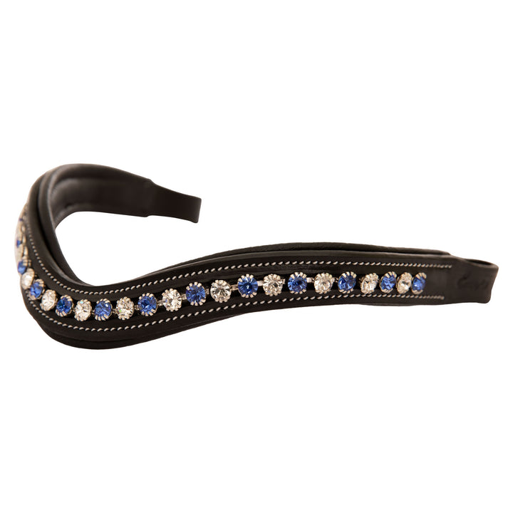 ExionPro Elegant, Attractive Blue & Alternative Clear U-Shaped Crystal Browband-Browbands-Bridles & Reins