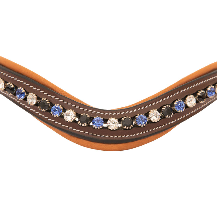 ExionPro Elegant, Attractive Blue, Black & Alternative Clear Crystal Browband-Browbands-Bridles & Reins