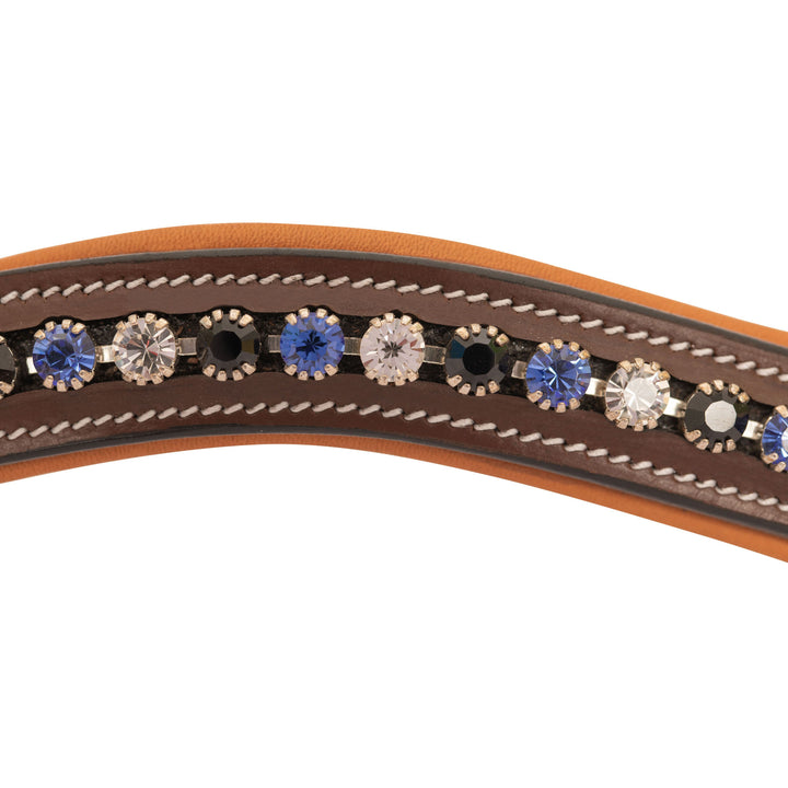 ExionPro Elegant, Attractive Blue, Black & Alternative Clear Crystal Browband-Browbands-Bridles & Reins