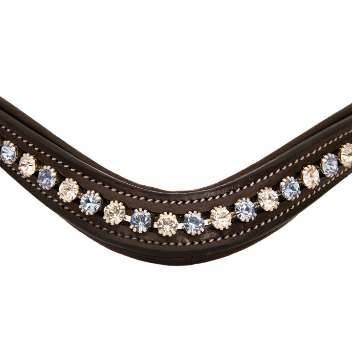 ExionPro Small Elegant Designer Blue, White Crystal Browband-Browbands-Bridles & Reins
