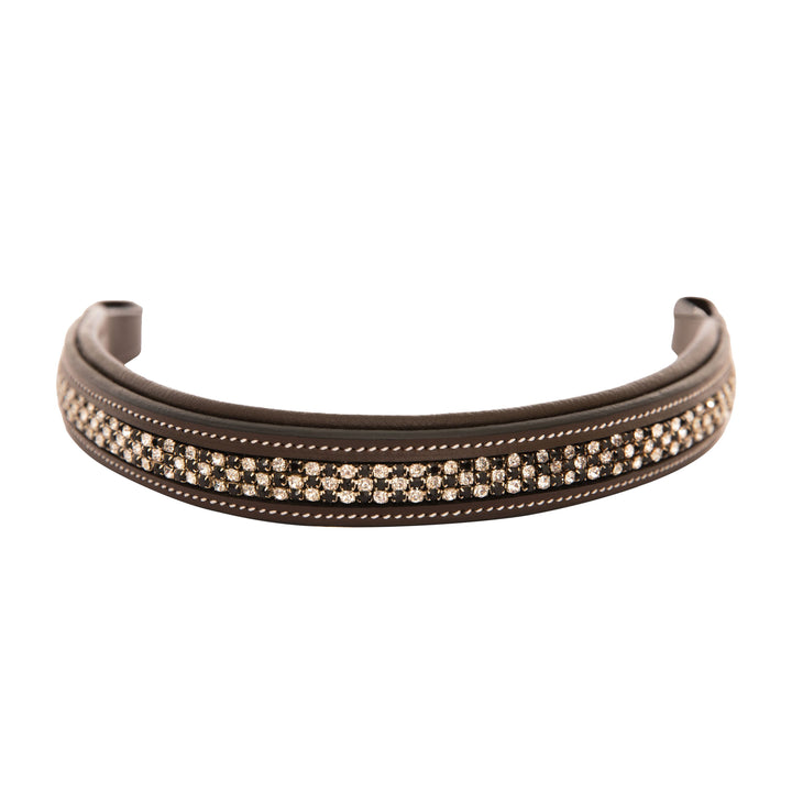 ExionPro Designer Necklace Pattern Tiny Black & White Crystal Browband-Browbands-Bridles & Reins