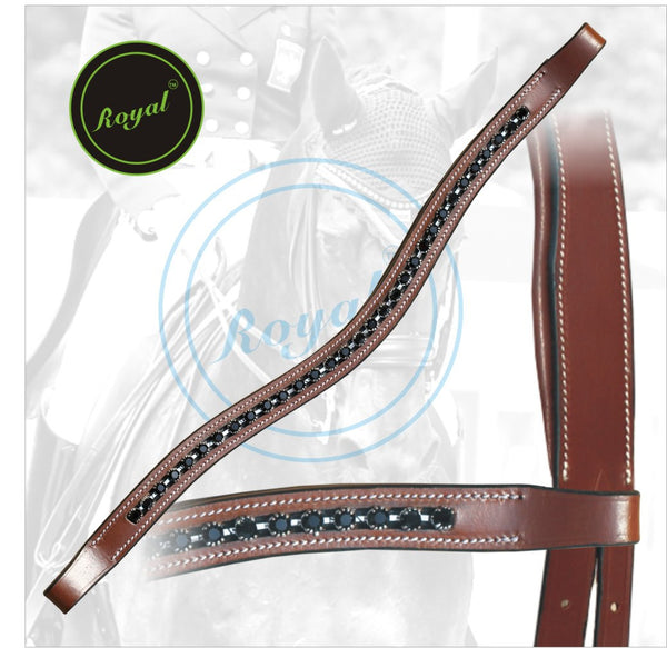 ExionPro Designer Perfect Black linked Crystal Browband-Browbands-Bridles & Reins