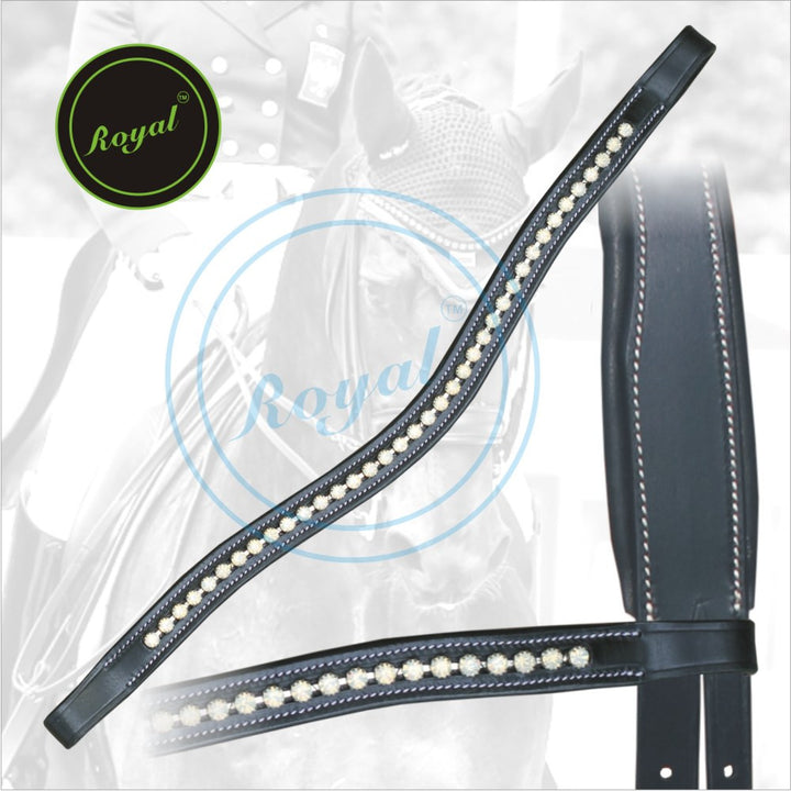 ExionPro Designer Opal White linked Crystal Browband-Browbands-Bridles & Reins