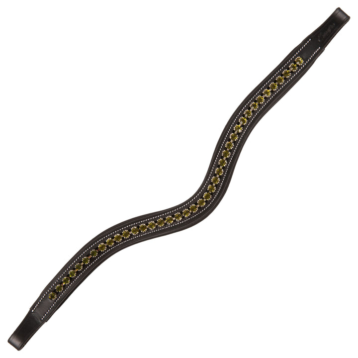 ExionPro Designer Light Green linked Crystal Browband-Browbands-Bridles & Reins