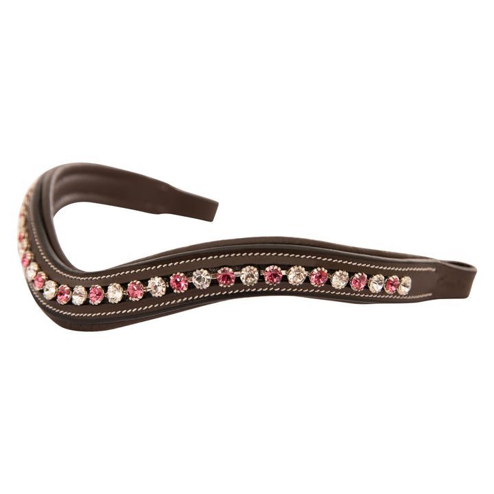 ExionPro Designer White & Pink linked Crystal Browband-Browbands-Bridles & Reins