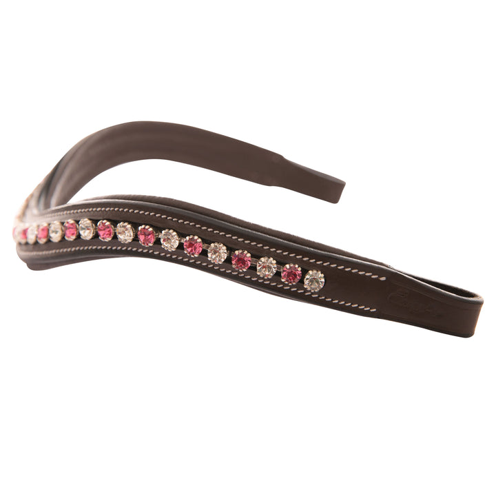 ExionPro Designer White & Pink linked Crystal Browband-Browbands-Bridles & Reins