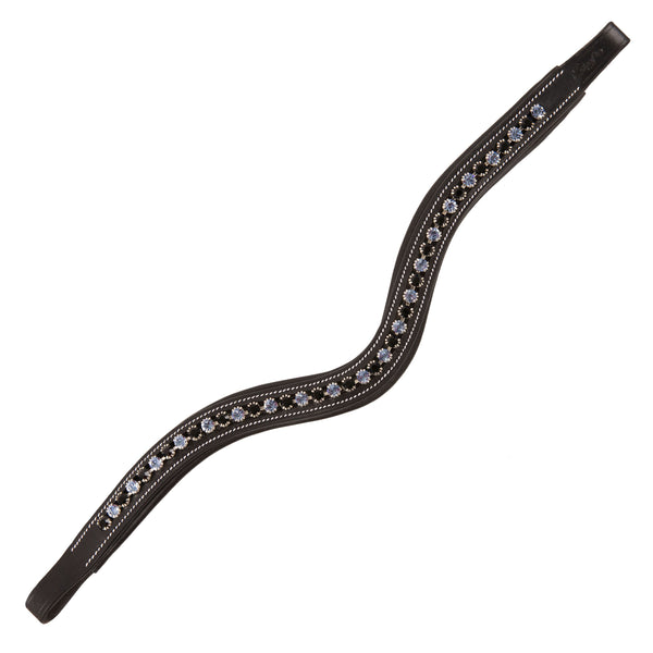 ExionPro Designer Black & Turquoise Blue Crystal Browband-Browbands-Bridles & Reins