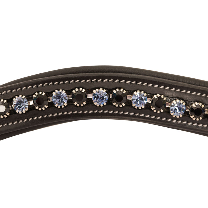ExionPro Designer Black & turquoise Blue linked Crystal Browband-Browbands-Bridles & Reins