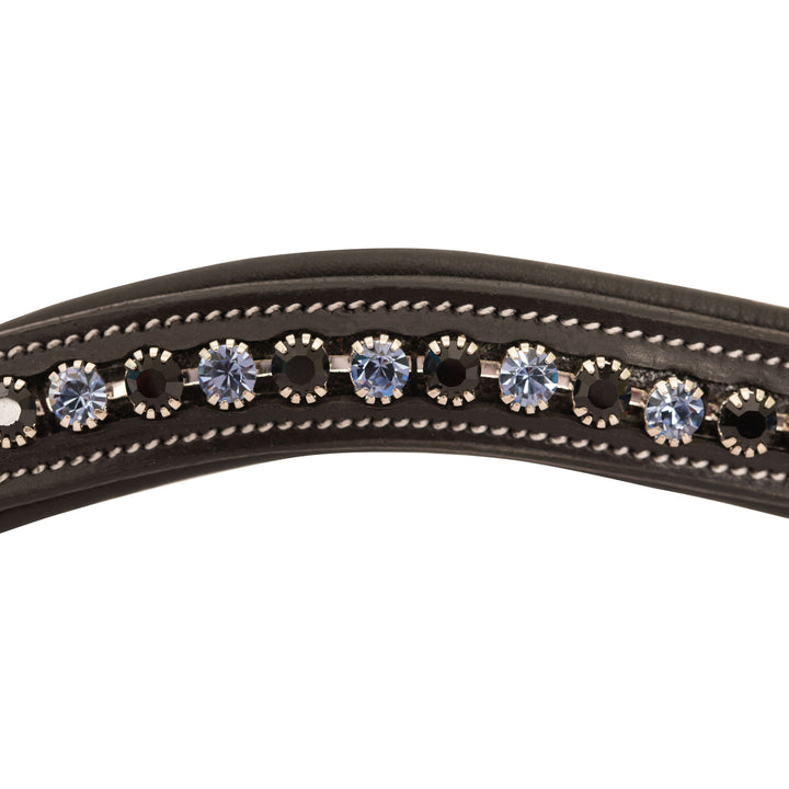 ExionPro Designer Black & Turquoise Blue Crystal Browband-Browbands-Bridles & Reins