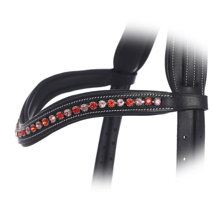 ExionPro Elegant Soft Padded Hyacinth, Light Rose Colored Crystal Browband-Browbands-Bridles & Reins