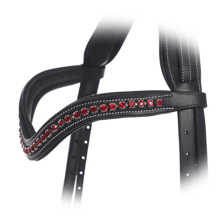 ExionPro Elegant Deep Curved Soft Padded Siam Crystal Decorated Browband-Browbands-Bridles & Reins