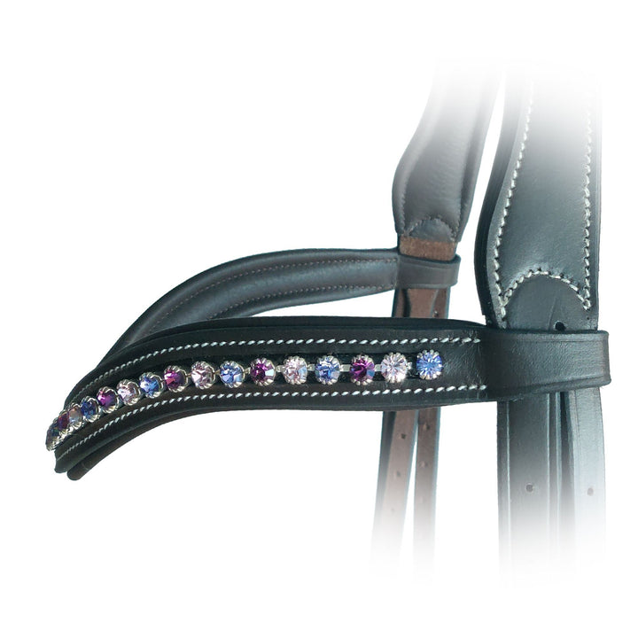 ExionPro Elegant Soft Padded Fuchsia, Light Rose, Tanzanite Colored Crystal Browband-Browbands-Bridles & Reins