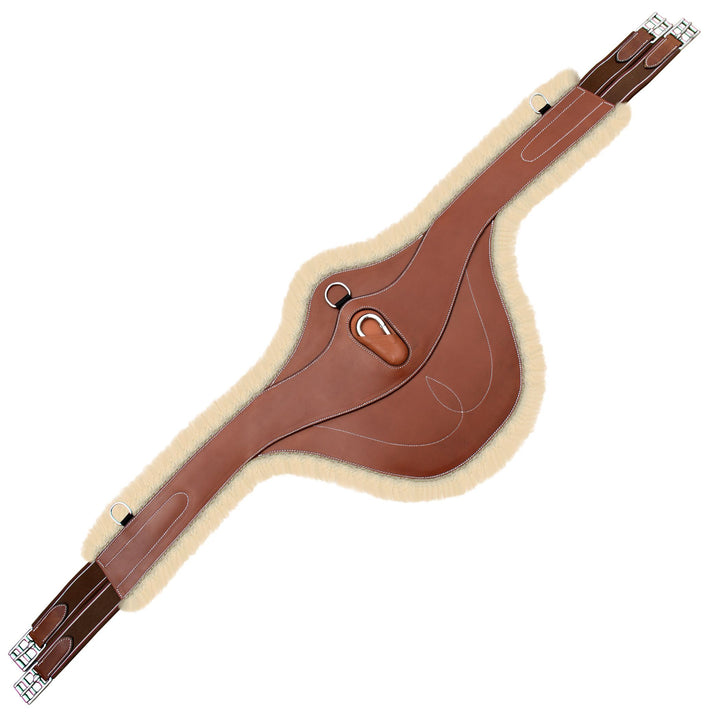 ExionPro Fancy Belly Guard Girth With Snap Hook and Leather/Sheepskin Padding - Matching Elastic-Girths-Bridles & Reins