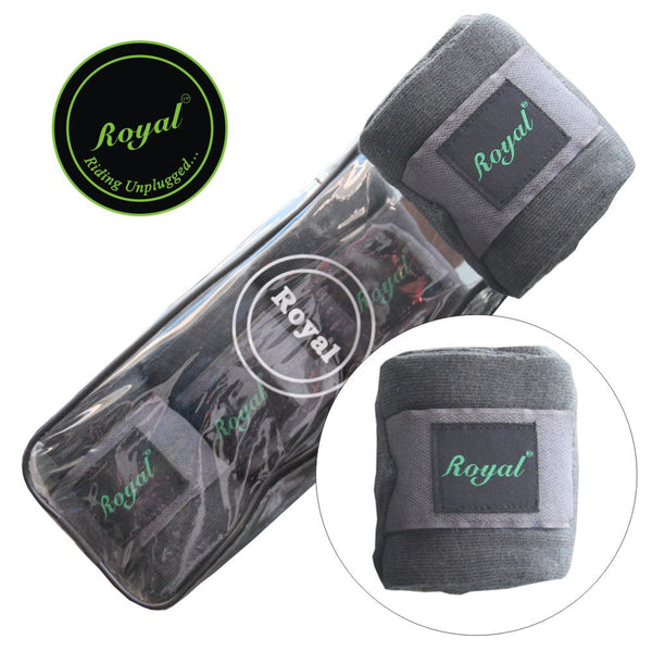 Royal Elastic Grey Bandages | Pack of 4-Bandages-Bridles & Reins