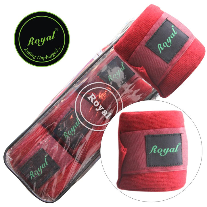 Royal Acrylic Standard Red Bandages | Pack of 4-Bandages-Bridles & Reins