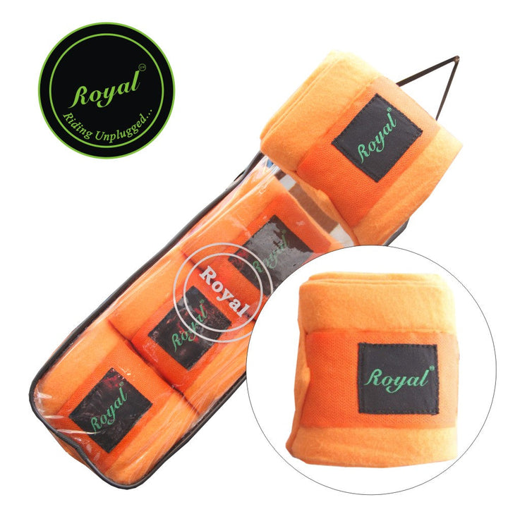 Royal Elastic Orange Bandages | Pack of 4-Bandages-Bridles & Reins