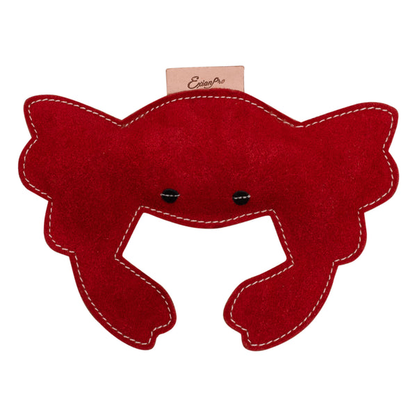 Exionpro Natural Leather Crab Dog Toy with Non Toxic Fiber Stuffing- Red Color-Dog Toys-Bridles & Reins