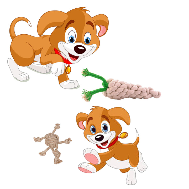 ExionPro Rope Dog Toys for Training and Interactive Play Combo Bundle Pack for Dogs, Cats and Puppy - Radish and Turtle-Dog Toys-Bridles & Reins