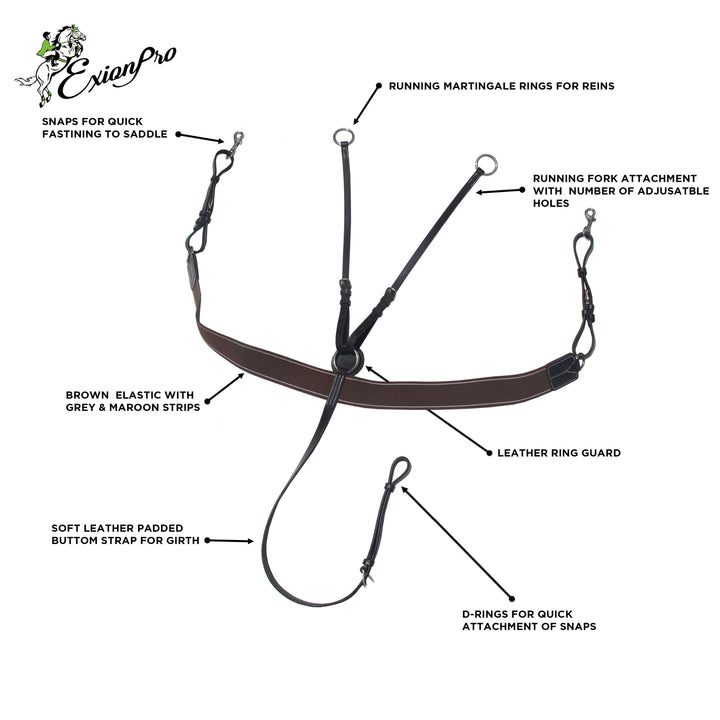 ExionPro Elastic Breastplate with Girth Strap-Horse Breastplates-Bridles & Reins