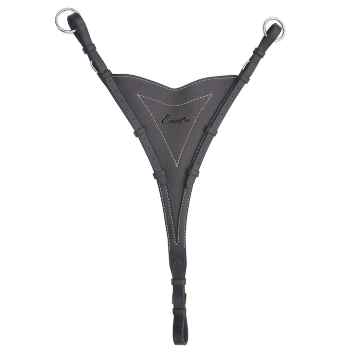 ExionPro Soft Leather Bib Running Attachment for Horse Martingale-Horse Breastplates-Bridles & Reins