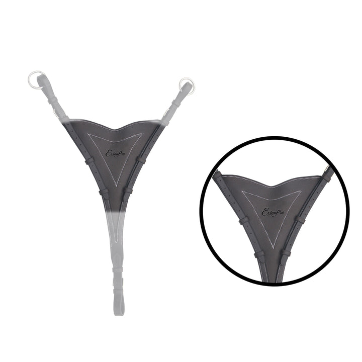 ExionPro Soft Leather Bib Running Attachment for Horse Martingale-Martingale Attachments-Bridles & Reins